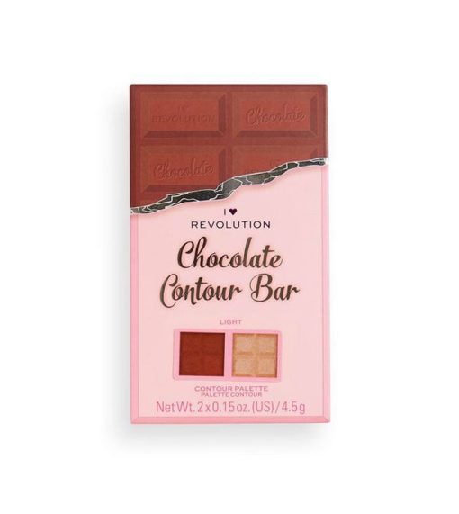 I Heart Revolution - Paleta de iluminador y contorno Chocolate Contour - Light - Image 3