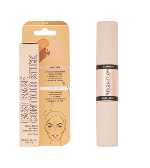 Makeup Revolution - Contorno e iluminador en stick Fast Base - Fair