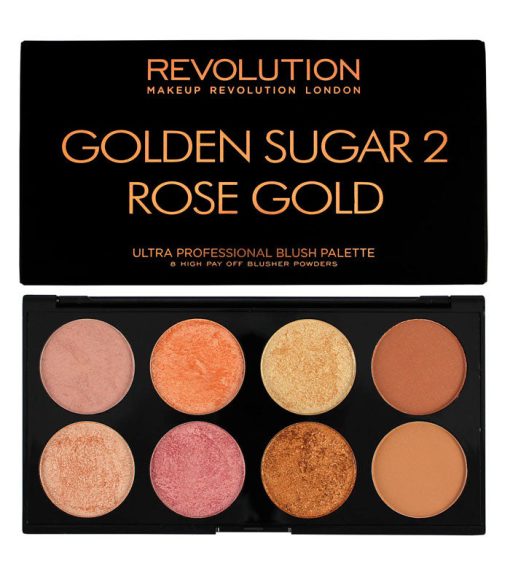 Makeup Revolution - Paleta de coloretes y contorno Ultra - Golden Sugar 2 - Image 2