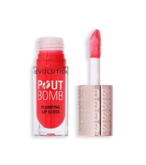 Revolution - Brillo de labios voluminizador Pout Bomb - Cherry Sheer Red