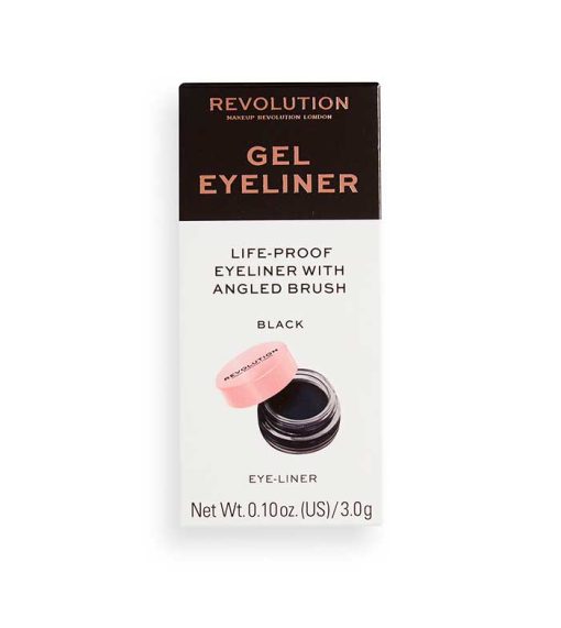 Revolution - Delineador de ojos en gel con brocha - Black