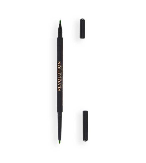 Revolution - Delineador de ojos Felt & Kohl Precision Dual Liner - Green