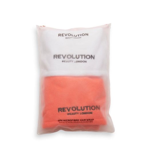 Revolution Haircare  - Pack de toallas de microfibra para el cabello - Blanca y coral - Image 2