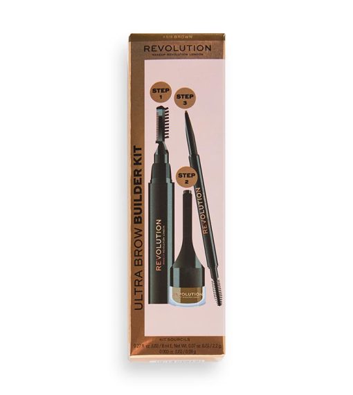 Revolution - Kit de cejas Ultra Brow Builder Kit - Ash Brown