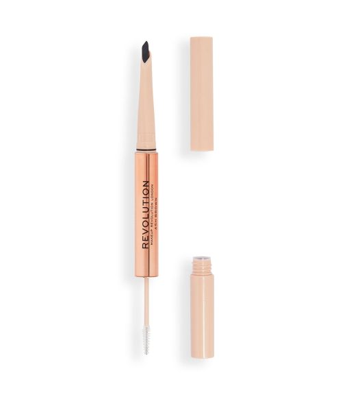 Revolution - Lápiz de cejas Fluffy Brow Filter Duo - Ash Brown