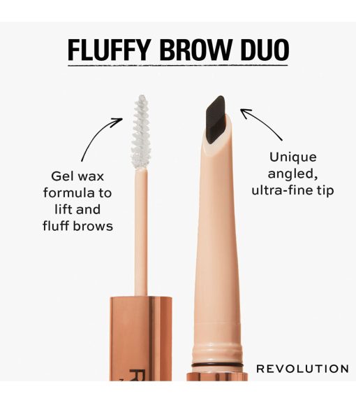 Revolution - Lápiz de cejas Fluffy Brow Filter Duo - Ash Brown - Image 6