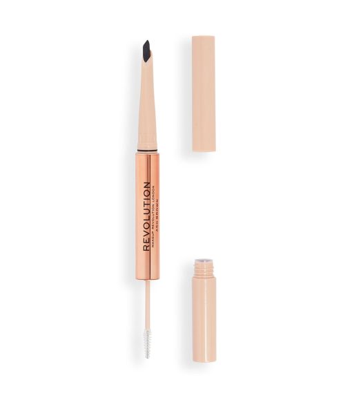 Revolution - Lápiz de cejas Fluffy Brow Filter Duo - Dark Brown