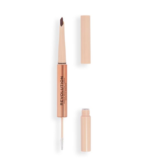 Revolution - Lápiz de cejas Fluffy Brow Filter Duo - Medium Brown