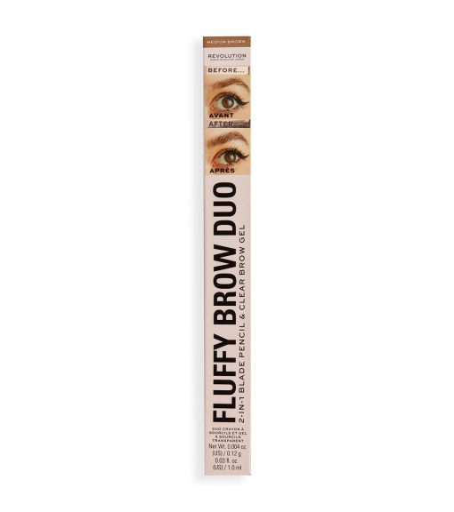 Revolution - Lápiz de cejas Fluffy Brow Filter Duo - Medium Brown - Image 4