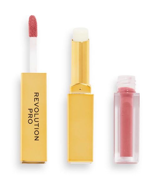 Revolution Pro - Dúo de labial líquido + bálsamo Supreme Stay 24HR - Velvet