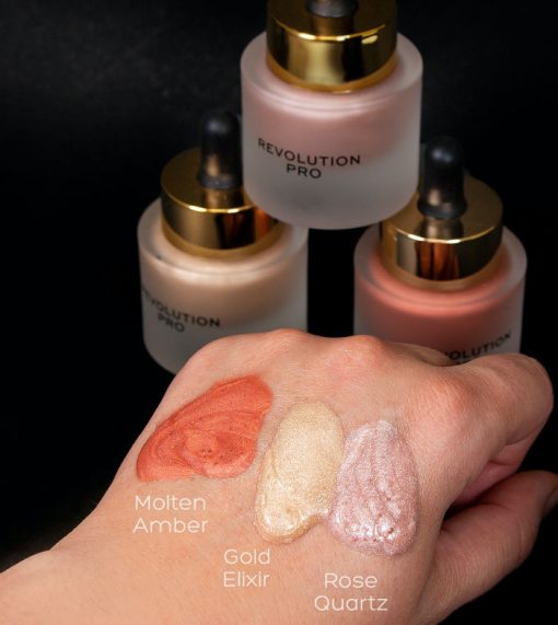 Revolution Pro - Iluminador líquido Highlighting Potion - Gold Elixir - Imagen 3