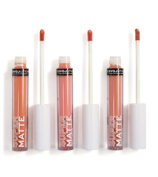 Revolution Relove - Set de 3 labiales líquidos Super Matte - Blush - Image 2