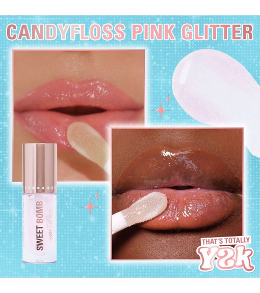 Revolution - *Y2K Baby* - Brillo de labios Sweet Bomb - Candyfloss Pink Glitter - Imagen 5