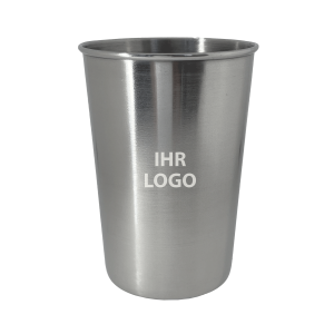 Mundspülbecher, Edelstahl, mit Gravur
