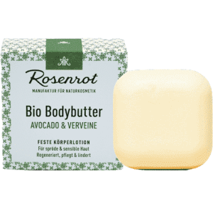 Bio Bodybutter Avocado & Verveine – Feste Lotion – Rosenrot 70 g