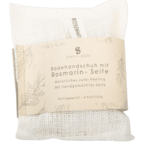 Handgemachte Seife – Rosmarin – Natürliches Jute Peeling